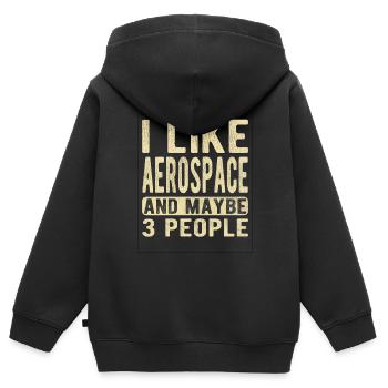 Sprichwort aus der Luft- und Raumfahrt - Kinder Premium Organic Zip Hoodie - Schwarz - Hinten - AI Model Kid Male (0cm)