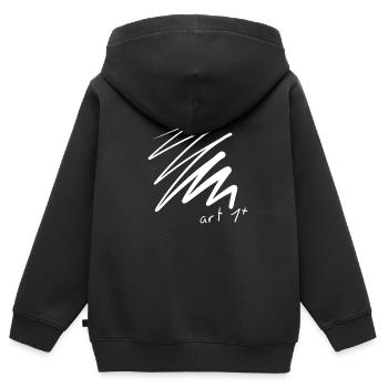 Kunst Linien - Kinder Premium Organic Zip Hoodie - Schwarz - Hinten - AI Model Kid Male (0cm)