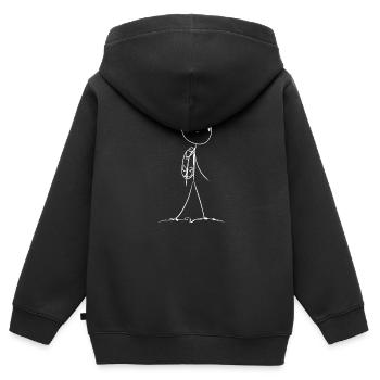 wandern wanderer - Kinder Premium Organic Zip Hoodie - Schwarz - Hinten - AI Model Kid Male (0cm)