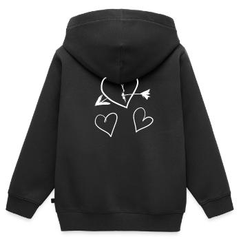 herz herzen - Kinder Premium Organic Zip Hoodie - Schwarz - Hinten - AI Model Kid Male (0cm)