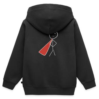 hero superhero - Kids Premium Organic Zip-up Hoodie - black - Back - AI Model Kid Male (0cm)