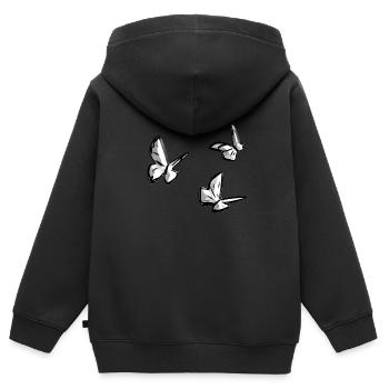 schmetterling tiere tier symbol - Kinder Premium Organic Zip Hoodie - Schwarz - Hinten - AI Model Kid Male (0cm)