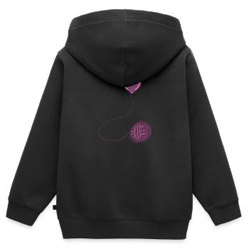 heart pink symbol wool thread line - Kids Premium Organic Zip-up Hoodie - black - Back - AI Model Kid Male (0cm)