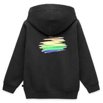 farben farbverlauf linie strich - Kinder Premium Organic Zip Hoodie - Schwarz - Hinten - AI Model Kid Male (0cm)