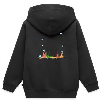 korallen pflanzen unterwasser welt - Kinder Premium Organic Zip Hoodie - Schwarz - Hinten - AI Model Kid Male (0cm)