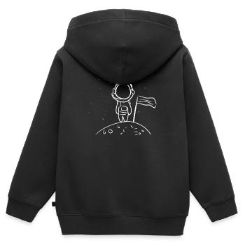 astronaut symbol universe universe moon - Kids Premium Organic Zip-up Hoodie - black - Back - AI Model Kid Male (0cm)