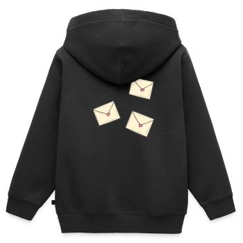 lettre coeur lettres motif amour - Sweat Premium à capuche zippé enfant bio - noir - Dos - AI Model Kid Male (0cm)