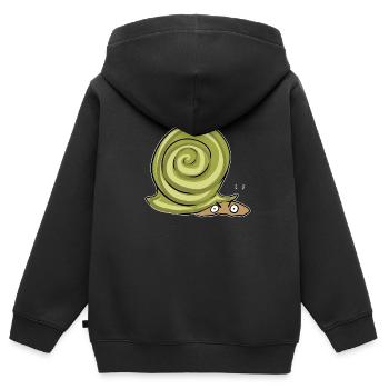 schnecke verstecken symbol tier cartoon lustig - Kinder Premium Organic Zip Hoodie - Schwarz - Hinten - AI Model Kid Male (0cm)