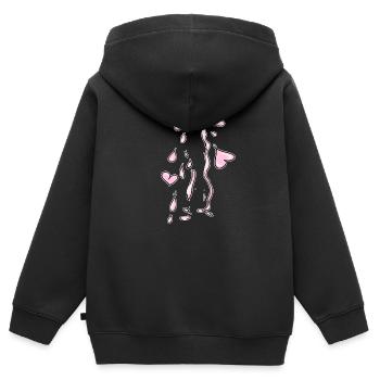 herzen rosa herz symbol liebe - Kinder Premium Organic Zip Hoodie - Schwarz - Hinten - AI Model Kid Male (0cm)