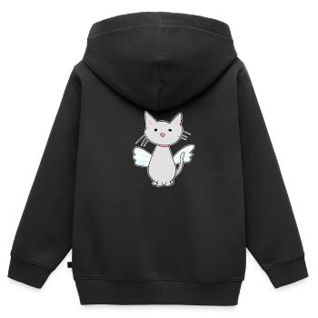 engel katze beschützer haustier - Kinder Premium Organic Zip Hoodie - Schwarz - Hinten - AI Model Kid Male (0cm)