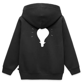 symbole lumineux de l’ampoule lumineuse briller - Sweat Premium à capuche zippé enfant bio - noir - Dos - AI Model Kid Male (0cm)
