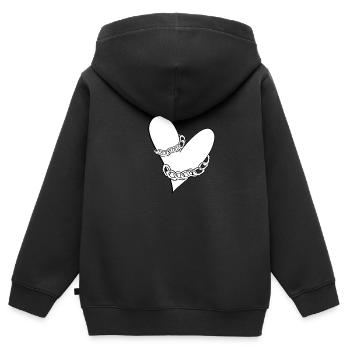 ketten gefangenes herz liebe - Kinder Premium Organic Zip Hoodie - Schwarz - Hinten - AI Model Kid Male (0cm)