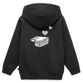 treasure chest symbol treasure hearts red - Kids Premium Organic Zip-up Hoodie - black - Back - AI Model Kid Male (0cm)