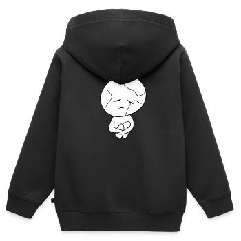 earth sad climate protection planet symbol - Kids Premium Organic Zip-up Hoodie - black - Back - AI Model Kid Male (0cm)