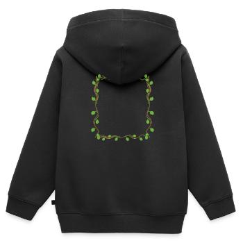 Leaves Square Shape Symbol Square - Kids Premium Organic Zip-up Hoodie - black - Back - AI Model Kid Male (0cm)