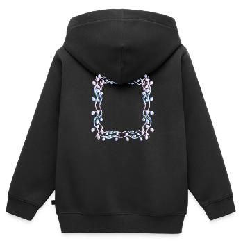 Leaves Square Shape Square Frame - Kids Premium Organic Zip-up Hoodie - black - Back - AI Model Kid Male (0cm)