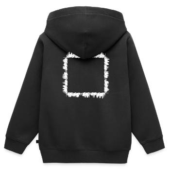 square square frame grass - Kids Premium Organic Zip-up Hoodie - black - Back - AI Model Kid Male (0cm)