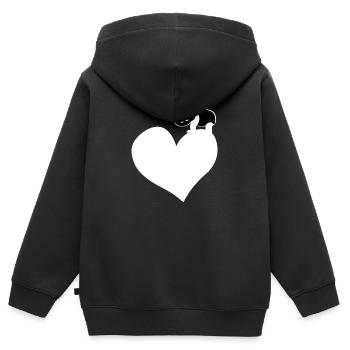panda herz tierliebe bär - Kinder Premium Organic Zip Hoodie - Schwarz - Hinten - AI Model Kid Male (0cm)