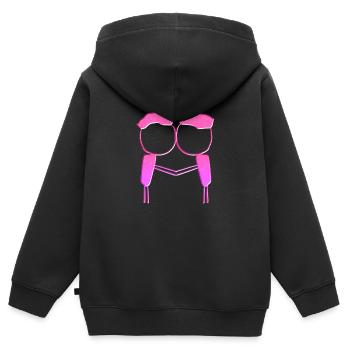 symbole couple rose lgbt gay amour - Sweat Premium à capuche zippé enfant bio - noir - Dos - AI Model Kid Male (0cm)