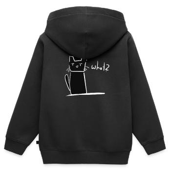 Katze verwirrt süß tier - Kinder Premium Organic Zip Hoodie - Schwarz - Hinten - AI Model Kid Male (0cm)