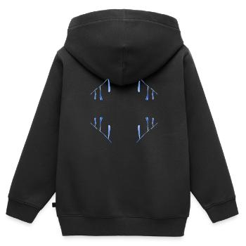 blaues muster tropfen - Kinder Premium Organic Zip Hoodie - Schwarz - Hinten - AI Model Kid Male (0cm)