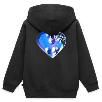 heart blue glitter scars - Kids Premium Organic Zip-up Hoodie - black - Back - AI Model Kid Male (0cm)