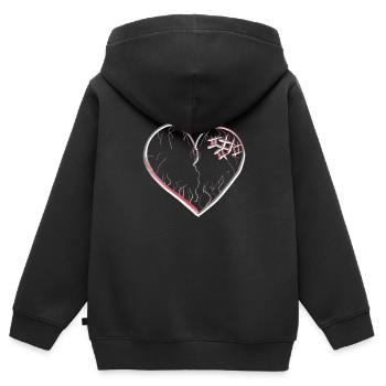 heart symbol broken sad scars - Kids Premium Organic Zip-up Hoodie - black - Back - AI Model Kid Male (0cm)