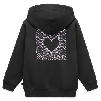 Points Motif Cross Heart Love Shape - Sweat Premium à capuche zippé enfant bio - noir - Dos - AI Model Kid Male (0cm)