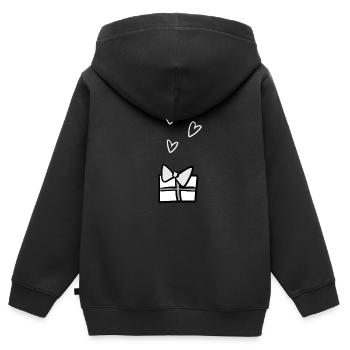 geschenk symbol schenken herzen weihnachten - Kinder Premium Organic Zip Hoodie - Schwarz - Hinten - AI Model Kid Male (0cm)