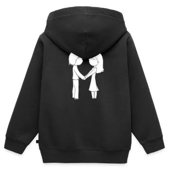 Liebespaar Symbol Liebe - Kinder Premium Organic Zip Hoodie - Schwarz - Hinten - AI Model Kid Male (0cm)
