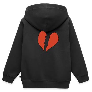 icône de cœur brisé - Sweat Premium à capuche zippé enfant bio - noir - Dos - AI Model Kid Male (0cm)