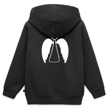 Wings flying symbol Angel protect - Kids Premium Organic Zip-up Hoodie - black - Back - AI Model Kid Male (0cm)
