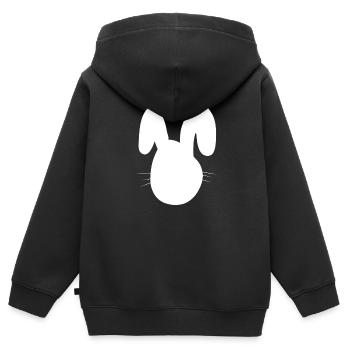 Hase Tier Symbol Tiere - Kinder Premium Organic Zip Hoodie - Schwarz - Hinten - AI Model Kid Male (0cm)