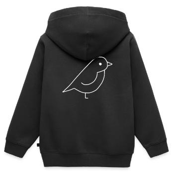 Vogel Tier Symbol Tiere - Kinder Premium Organic Zip Hoodie - Schwarz - Hinten - AI Model Kid Male (0cm)
