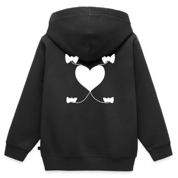 Coeur Arc Motif Formes Formes - Sweat Premium à capuche zippé enfant bio - noir - Dos - AI Model Kid Male (0cm)