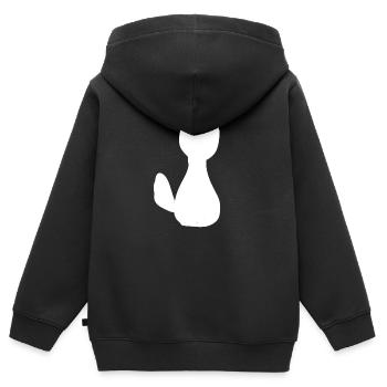 Symbole animal chien animaux animaux de compagnie - Sweat Premium à capuche zippé enfant bio - noir - Dos - AI Model Kid Male (0cm)