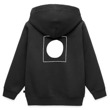kreis quadrat symbol form - Kinder Premium Organic Zip Hoodie - Schwarz - Hinten - AI Model Kid Male (0cm)