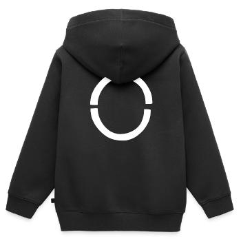 Deux formes d’icônes en forme d’arc - Sweat Premium à capuche zippé enfant bio - noir - Dos - AI Model Kid Male (0cm)