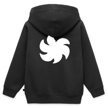 Symbole de forme de plante Symbole Fleur - Sweat Premium à capuche zippé enfant bio - noir - Dos - AI Model Kid Male (0cm)