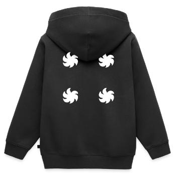Symbole de symbole de forme de plante de fleur - Sweat Premium à capuche zippé enfant bio - noir - Dos - AI Model Kid Male (0cm)