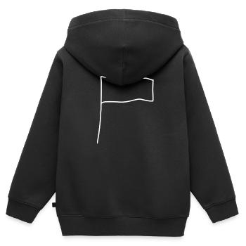 flagge symbol form - Kinder Premium Organic Zip Hoodie - Schwarz - Hinten - AI Model Kid Male (0cm)