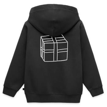 Boîte de symboles cadeaux - Sweat Premium à capuche zippé enfant bio - noir - Dos - AI Model Kid Male (0cm)