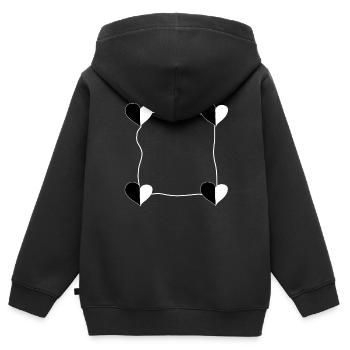 vier herzen rahmen - Kinder Premium Organic Zip Hoodie - Schwarz - Hinten - AI Model Kid Male (0cm)