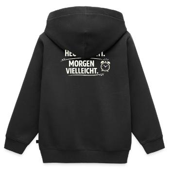 Today not tomorrow maybe - Kids Premium Organic Zip-up Hoodie - black - Back - AI Model Kid Male (0cm)