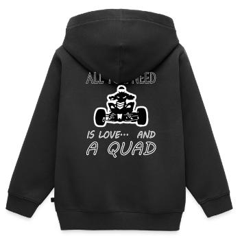 Quadfahren Quadfahrer Stuntman Stunt Geschenkidee - Kinder Premium Organic Zip Hoodie - Schwarz - Hinten - AI Model Kid Male (0cm)