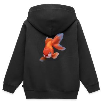 Poisson Fish Head Poisson Pêche Cadeau de pêche - Sweat Premium à capuche zippé enfant bio - noir - Dos - AI Model Kid Male (0cm)