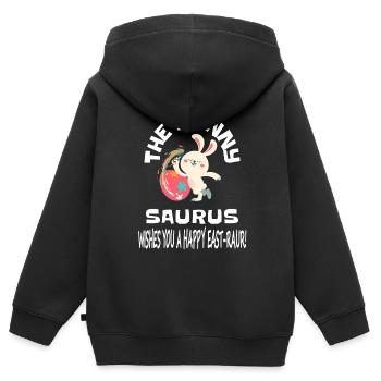 Frohe Ostern Osterhase frohes Fest Möhre Geschenk - Kinder Premium Organic Zip Hoodie - Schwarz - Hinten - AI Model Kid Male (0cm)
