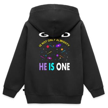 Allah ist einzig Gott ist allmächtig Muslim gift - Kinder Premium Organic Zip Hoodie - Schwarz - Hinten - AI Model Kid Male (0cm)