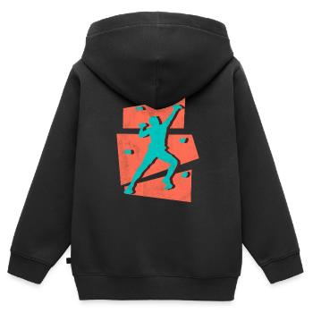 Escalade Escalade Escalade Alpinistes Boulder - Sweat Premium à capuche zippé enfant bio - noir - Dos - AI Model Kid Male (0cm)