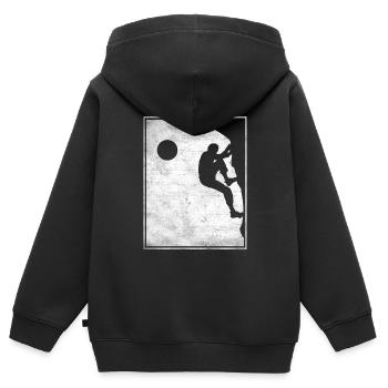 Escalade de bloc Alpinistes - Sweat Premium à capuche zippé enfant bio - noir - Dos - AI Model Kid Male (0cm)